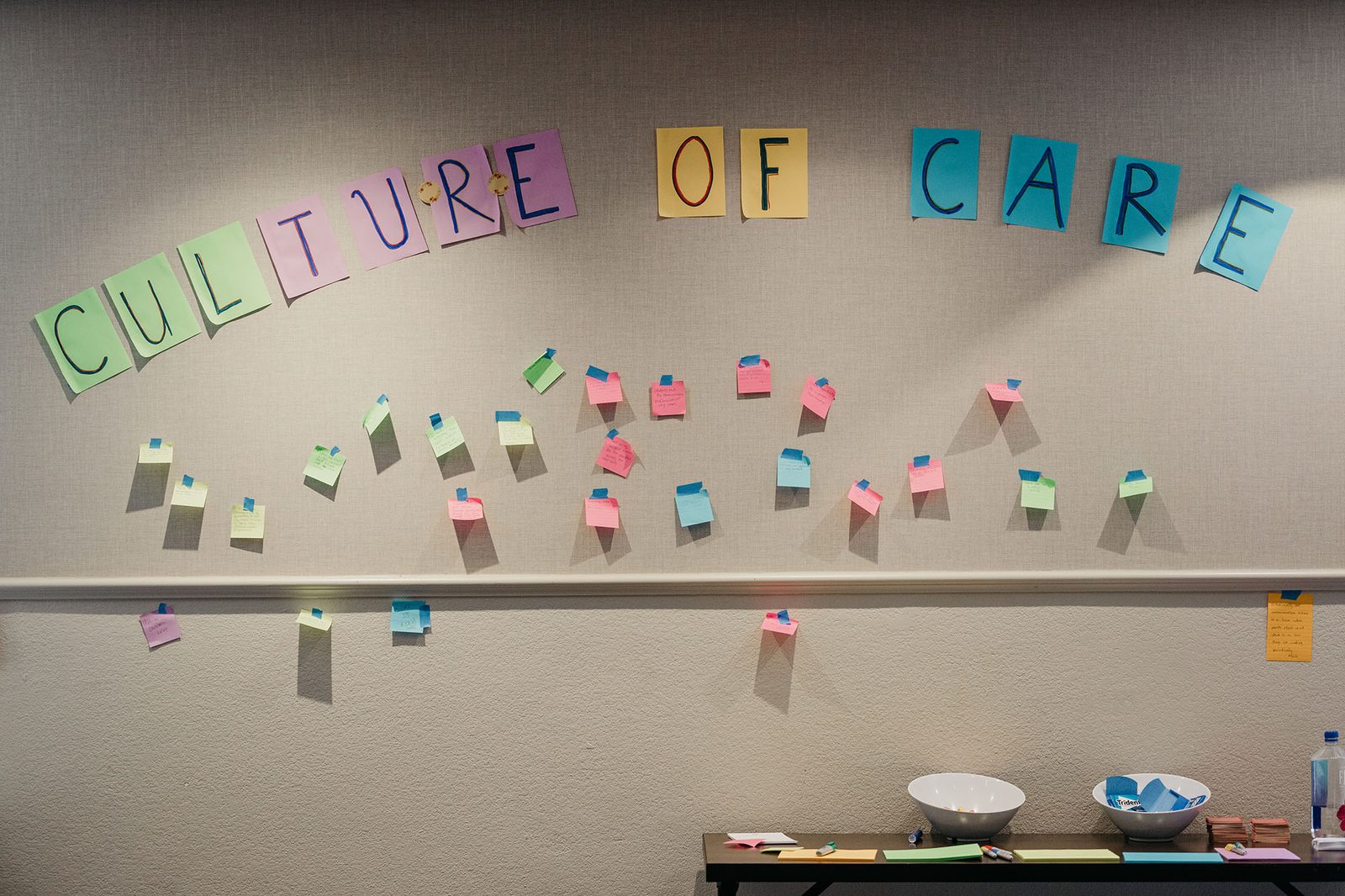 Culture of care workshop wall